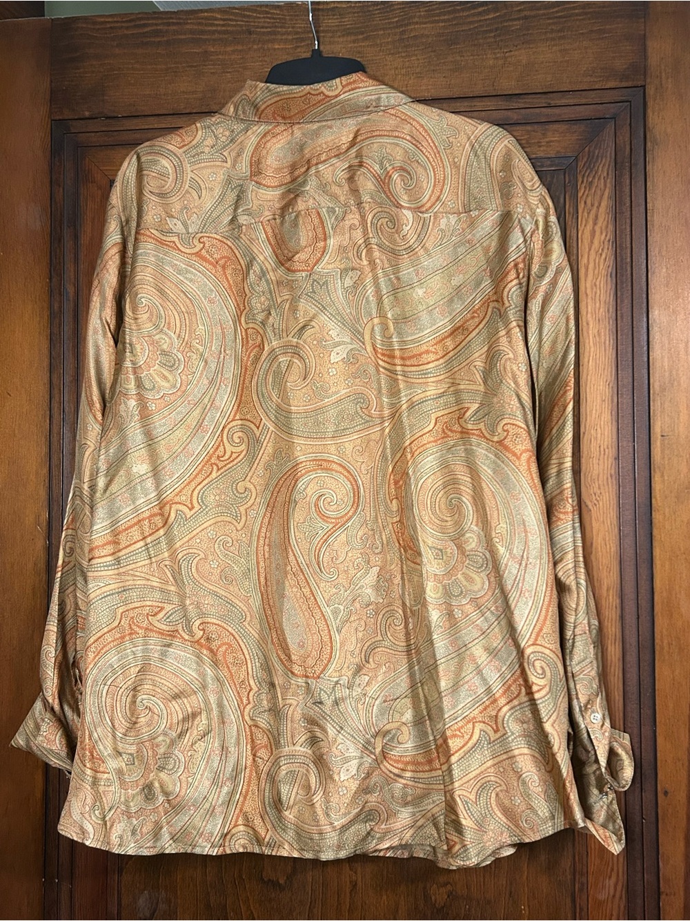 Lauren Ralph Lauren 100% Silk Paisley Button Up Blouse 20W - Picture 7 of 9